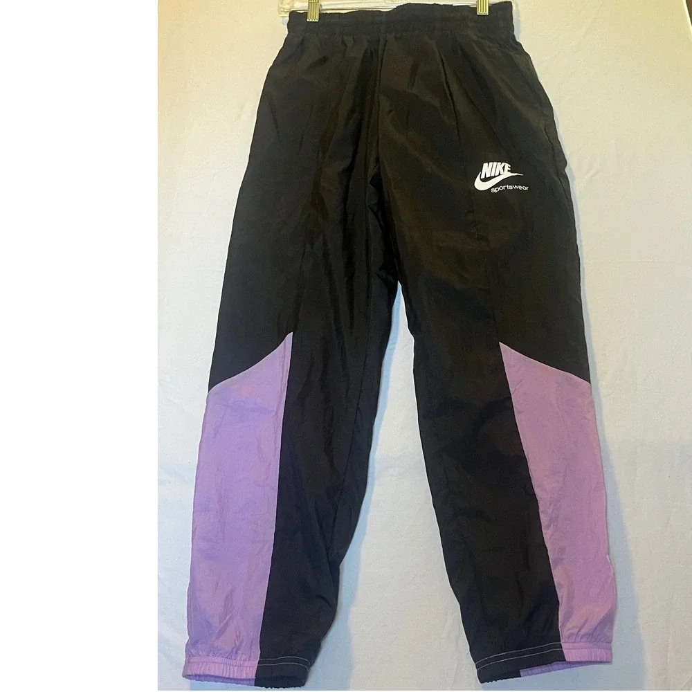 Nike Sportswear Girls Black Purple Colorblock Track Pants XL